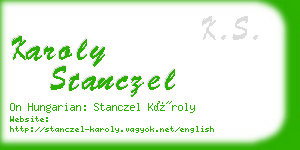 karoly stanczel business card